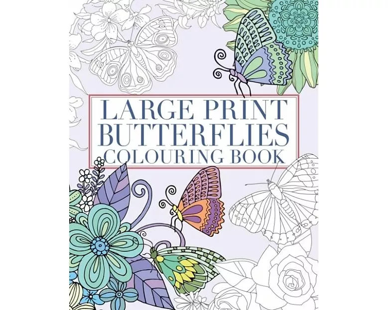 Large Print Butterflies Colouring Book