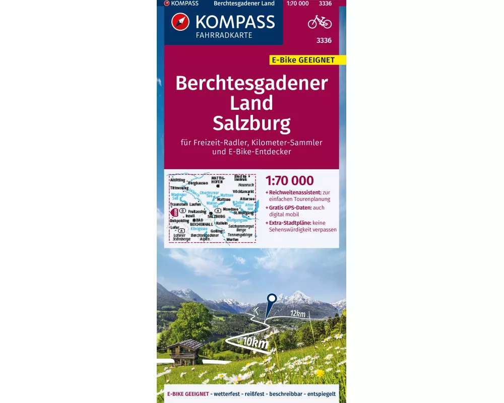 KOMPASS Fahrradkarte 3336 Berchtesgadener Land, Salzburg 1:70.000