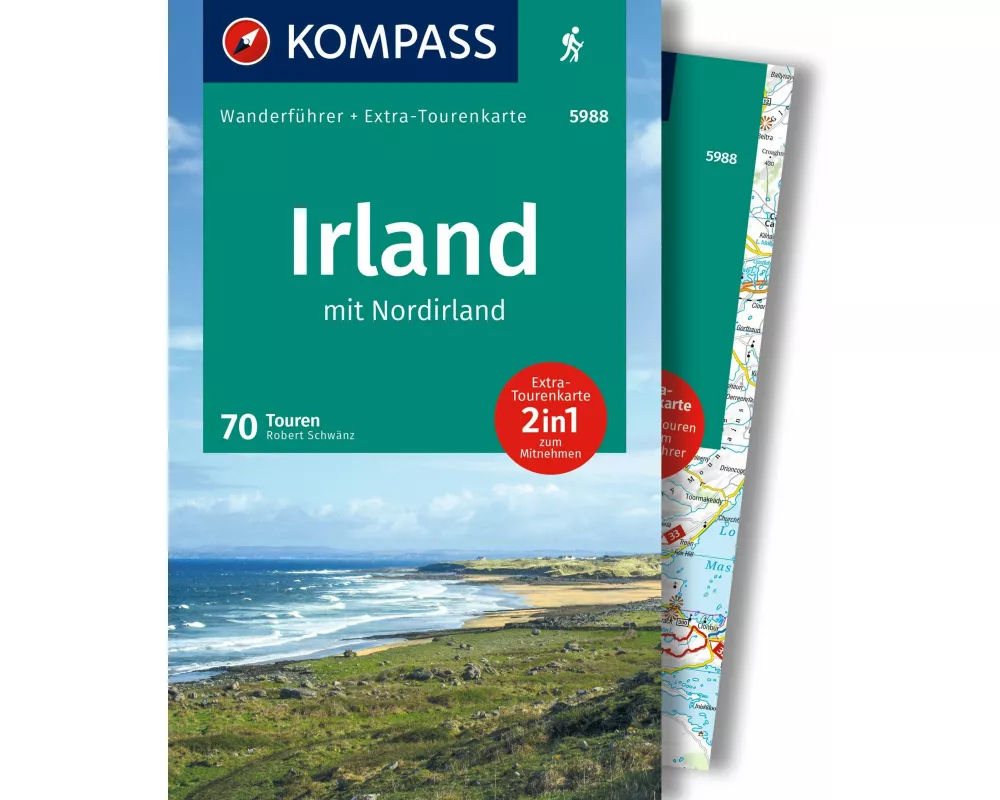 KOMPASS Wanderführer Irland mit Nordirland, 70 Touren mit Extra-Tourenkarte