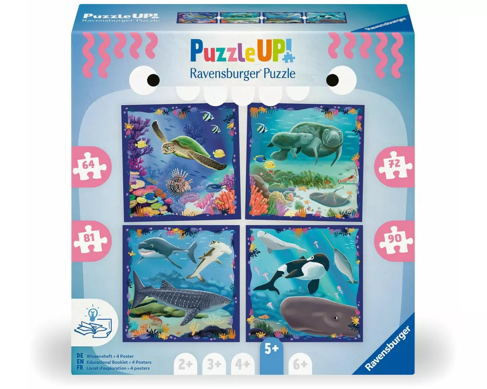 Kinderpuzzle 64, 72, 81, 90 Teile - Puzzle UP! Meerestiere