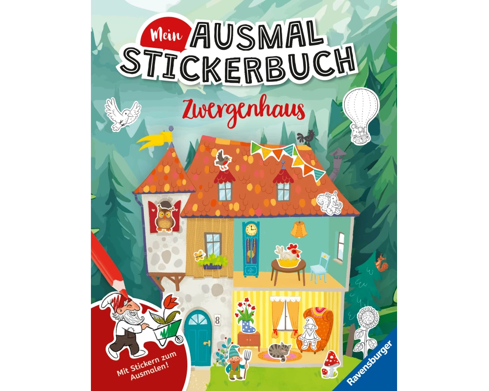 Mein Ausmalstickerbuch - Zwergenhaus