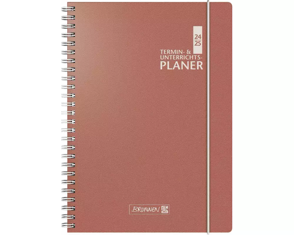 Termin- & Unterrichtsplaner (2024/2025), 2 Seiten = 1 Woche, A4, 224 Seiten, Baladek-Einband, koralle