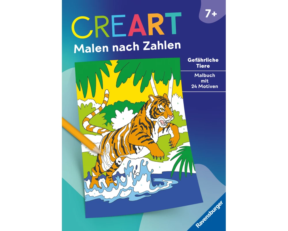 CreArt Malen nach Zahlen ab 7: Gefährliche Tiere