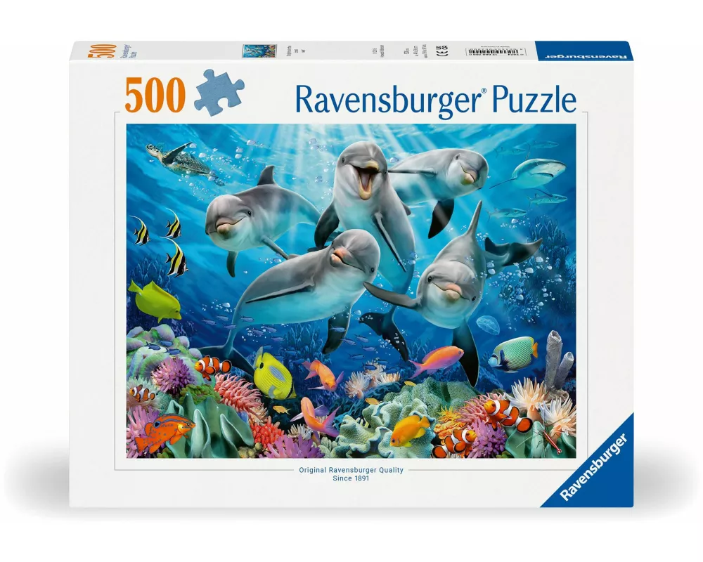 Erwachsenenpuzzle 500 Teile - Delfine im Korallenriff