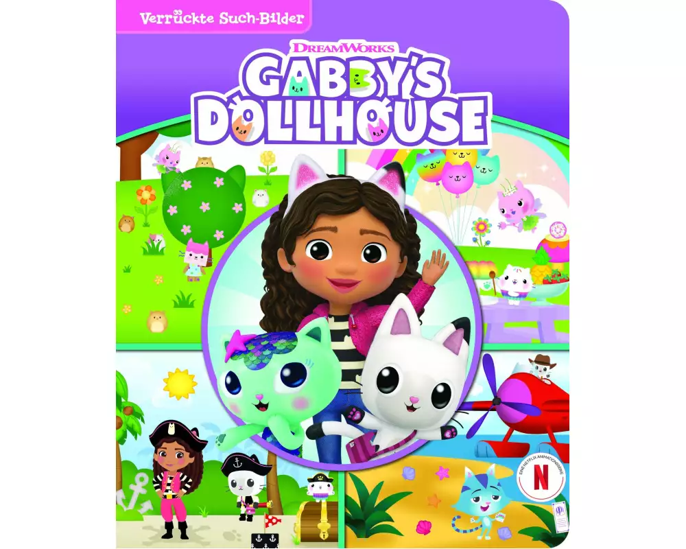 Gabby's Dollhouse - Verrückte Such-Bilder - Wimmelbuch - Pappbilderbuch mit wattiertem Umschlag
