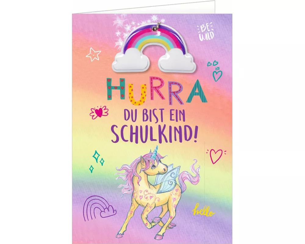 Grußkarte - Hurra, du bist ein Schulkind!