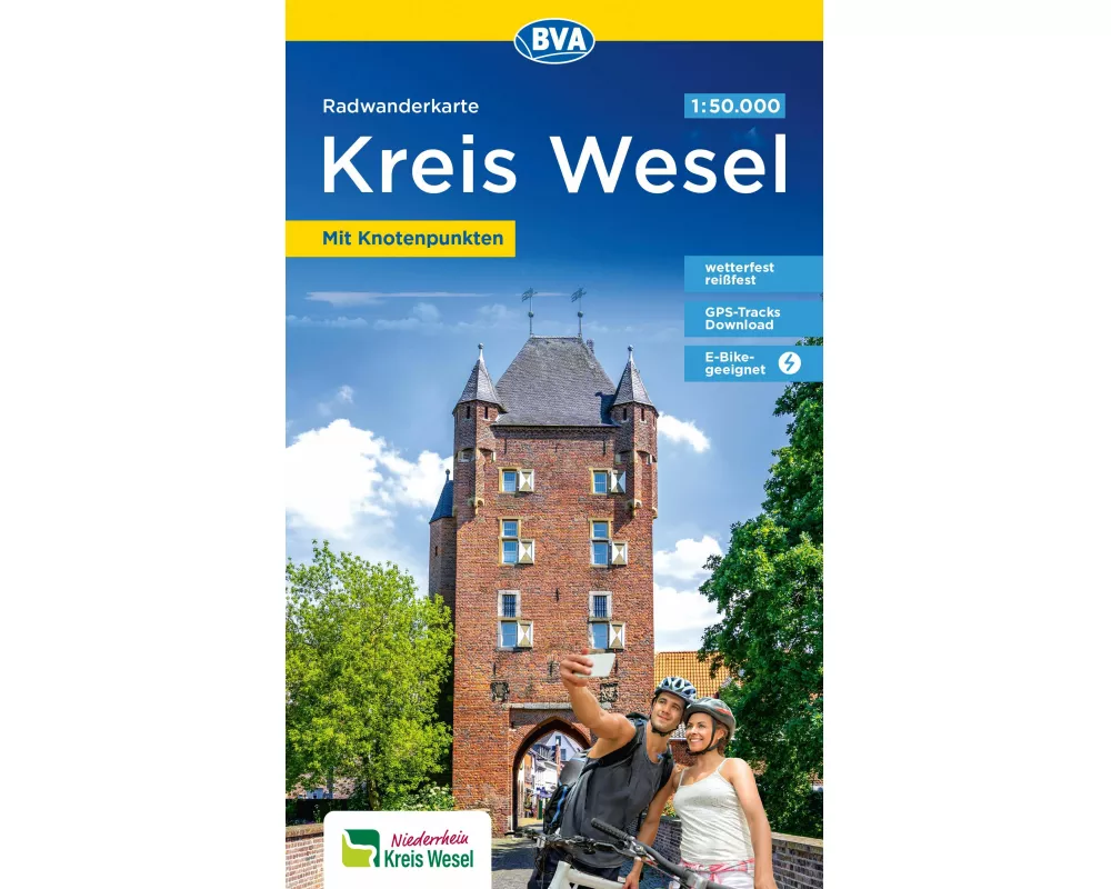 BVA Radwanderkarte Kreis Wesel mit Knotenpunkten 1:50.000