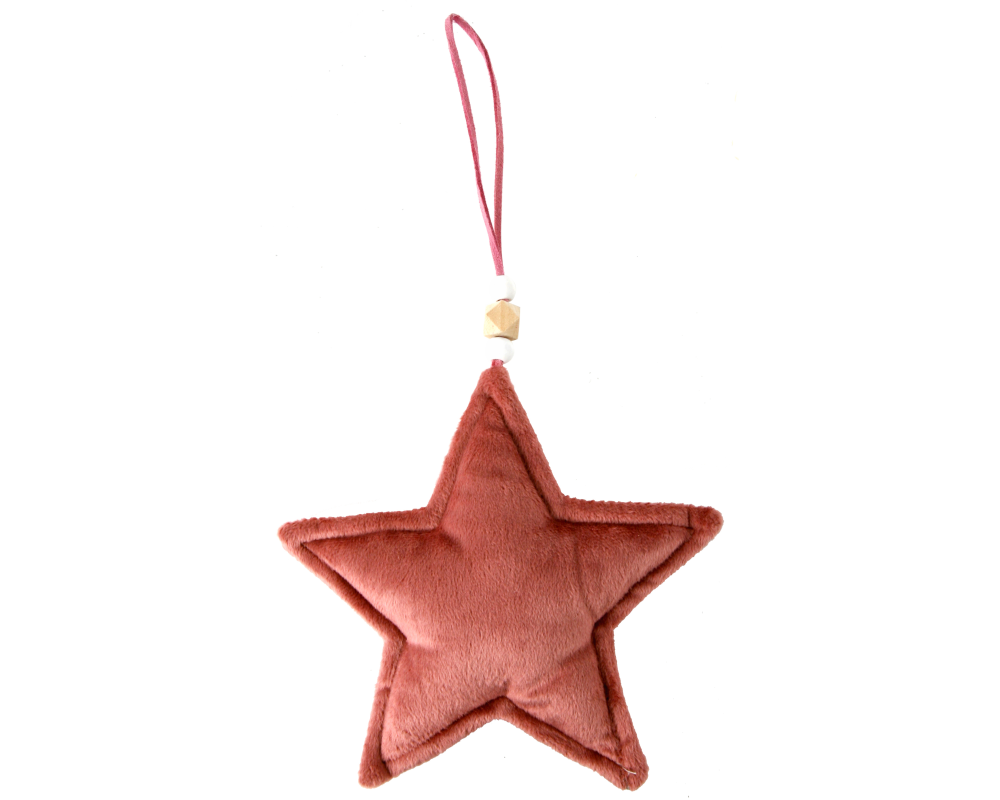 ROOST Weihnachtshänger Stern 880442 15x3x15cm Samt Pink