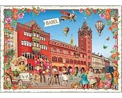 Städte-Postkarte. Sweet Memories Cities / Basel - Rathaus / quer
