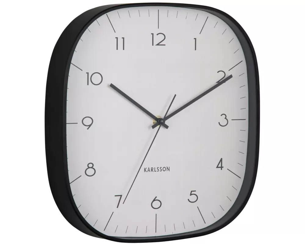 KARLSSON Wanduhr Grato Cuadrado 29 x 29 cm, Warmes Grau/Schwarz