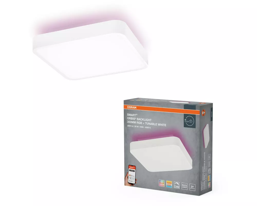 OSRAM Deckenleuchte SMART+ Orbis Backlite Square 35x35 cm, RGB+TW