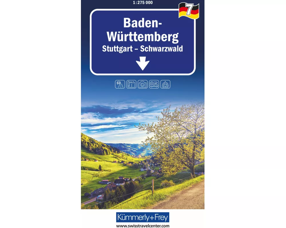 Kümmerly+Frey Regional-Strassenkarte 7 Baden Württemberg 1:275.000