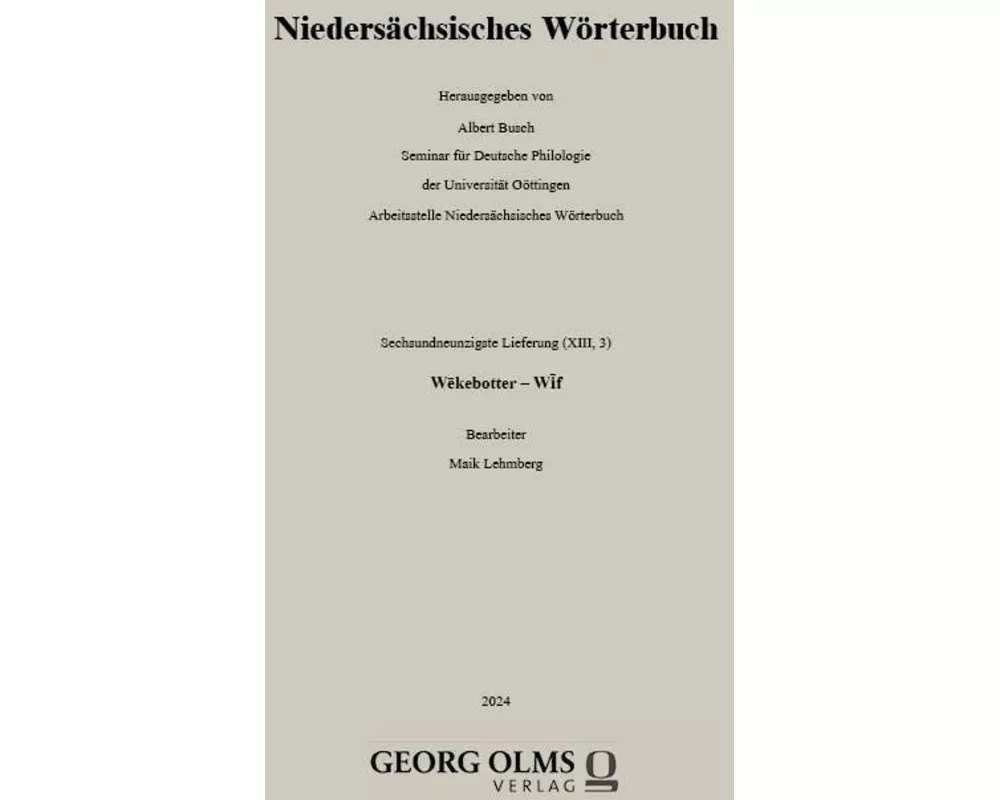 Niedersächsisches Wörterbuch