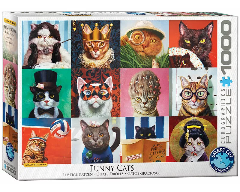 Puzzle 1000 Teile - Funny Cats by Lucia Heffernan