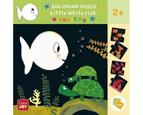 Duo Jigsaw Puzzle. Little White Fish. Counting