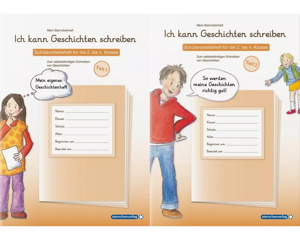 Ich kann Geschichten schreiben Teil 1 und 2 im Set - 2 Schülerarbeitshefte für die 2. bis 4. Klasse
