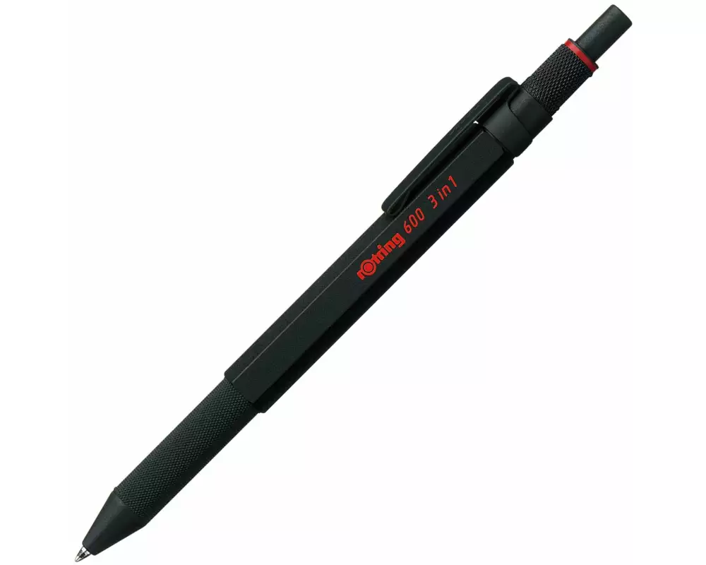 Rotring Kugelschreiber Multipen 600 3 in 1, 0.5 mm, Schwarz