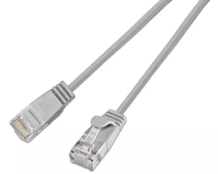 SLIM Slimpatchkabel RJ-45 - RJ-45, Cat 6, UTP, 2 m, Grau