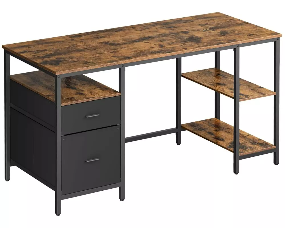 VASAGLE Tisch 140 x 60 cm, Rustikales Braun