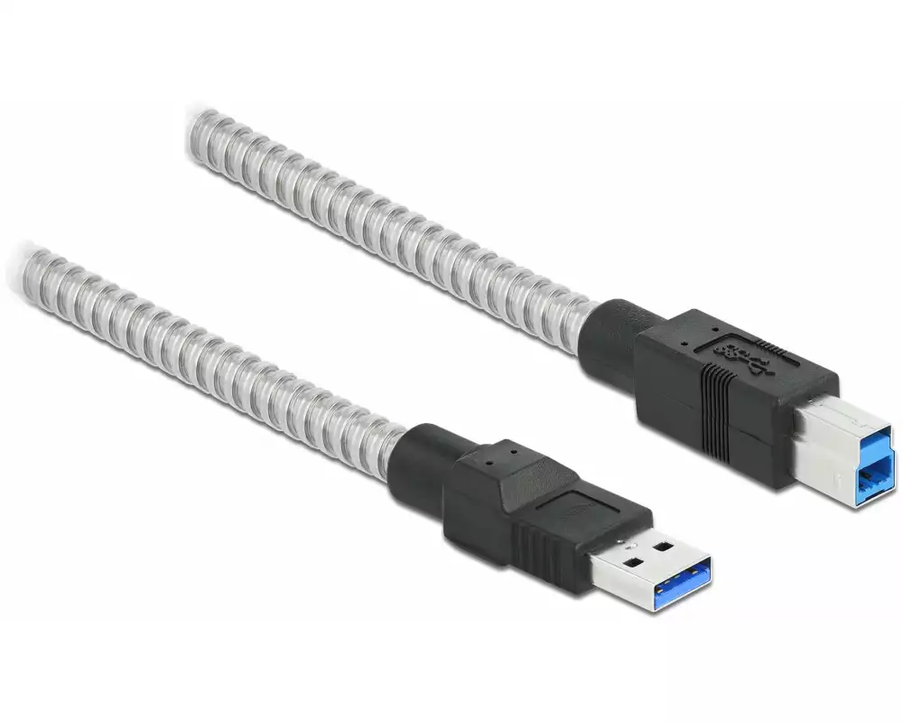 Delock USB 3.1-Kabel Metalmantel USB-A - USB-B 1 m
