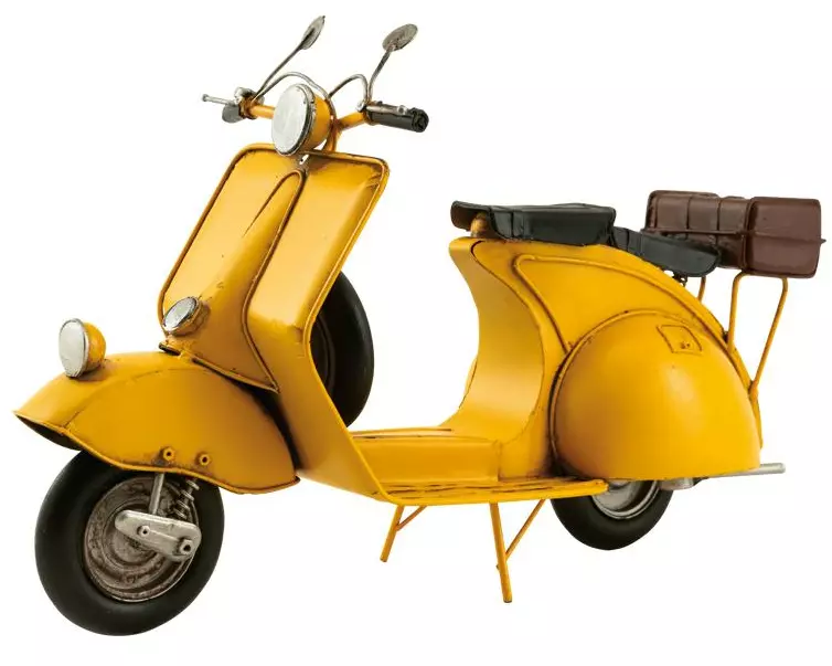 Dekomat AG Aufsteller Roller mit Reisekoffer 13 cm, Gelb