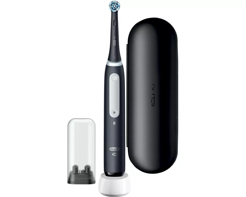 Oral-B Mikrovibrationszahnbürste iO Series 4 mit Etui, Schwarz matt
