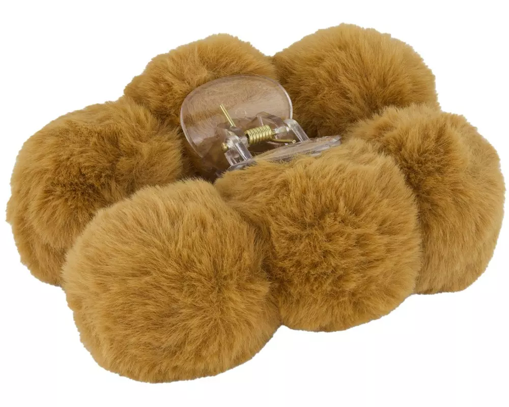 Trisa Accessoires Kunstfell-Haarspange mit Pompons