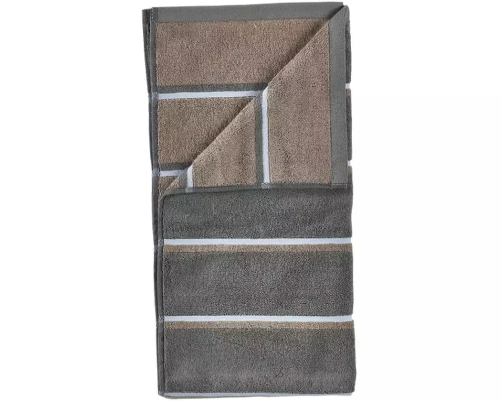 Zone Denmark Duschtuch 70 x 140 cm Olivgrün/Taupe/Blau Nebel