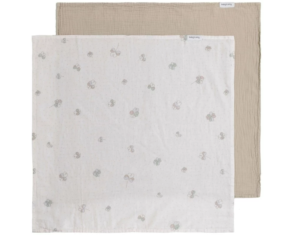 baby's only Pucktuch Tender Beige/Clover, 65 cm x 65 cm