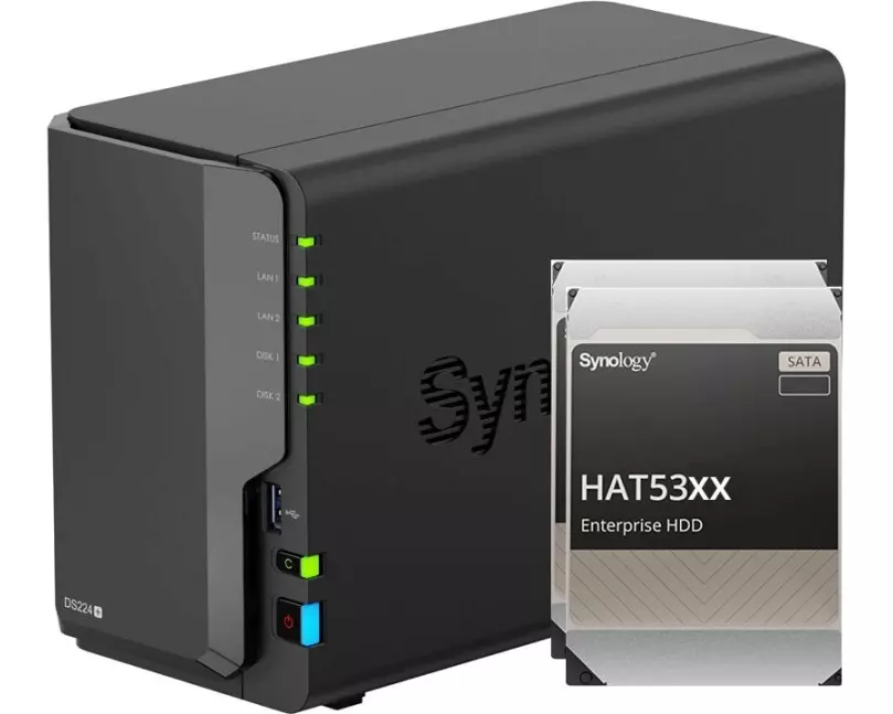 Synology NAS DiskStation DS224+ 2-bay Synology Enterprise HDD 32 TB