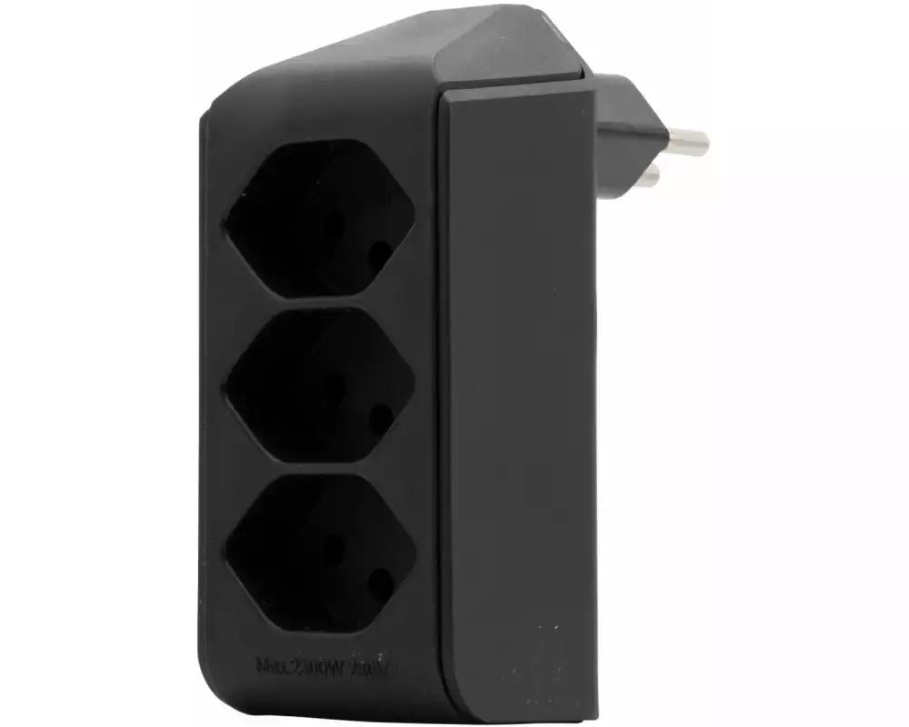 Brennenstuhl Abzweigstecker 3 x T13, 300° drehbar, Schwarz