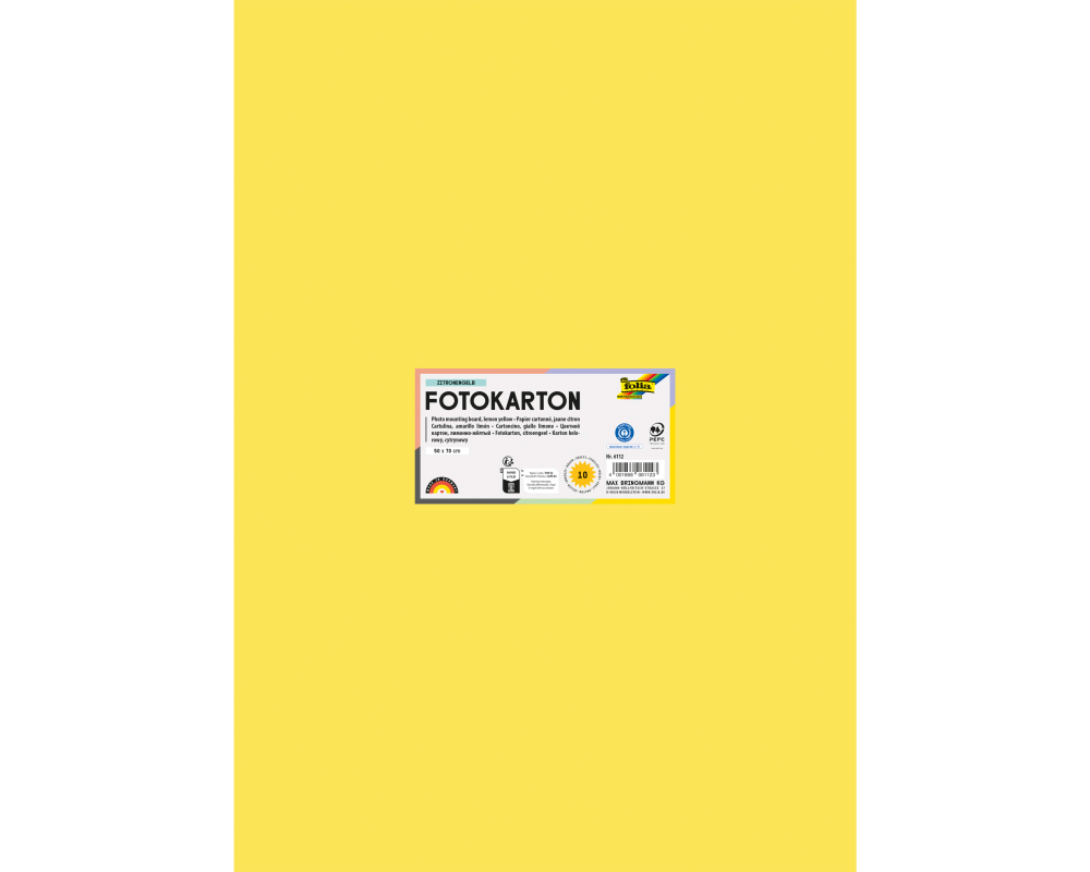 FOLIA Fotokarton 50x70cm 6112 300g, zitronengelb