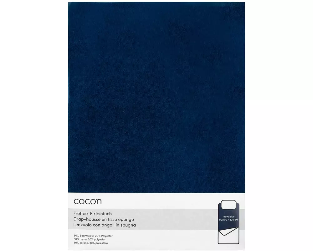 COCON Fixleintuch Frottee 90-100 x 200 cm, Marineblau