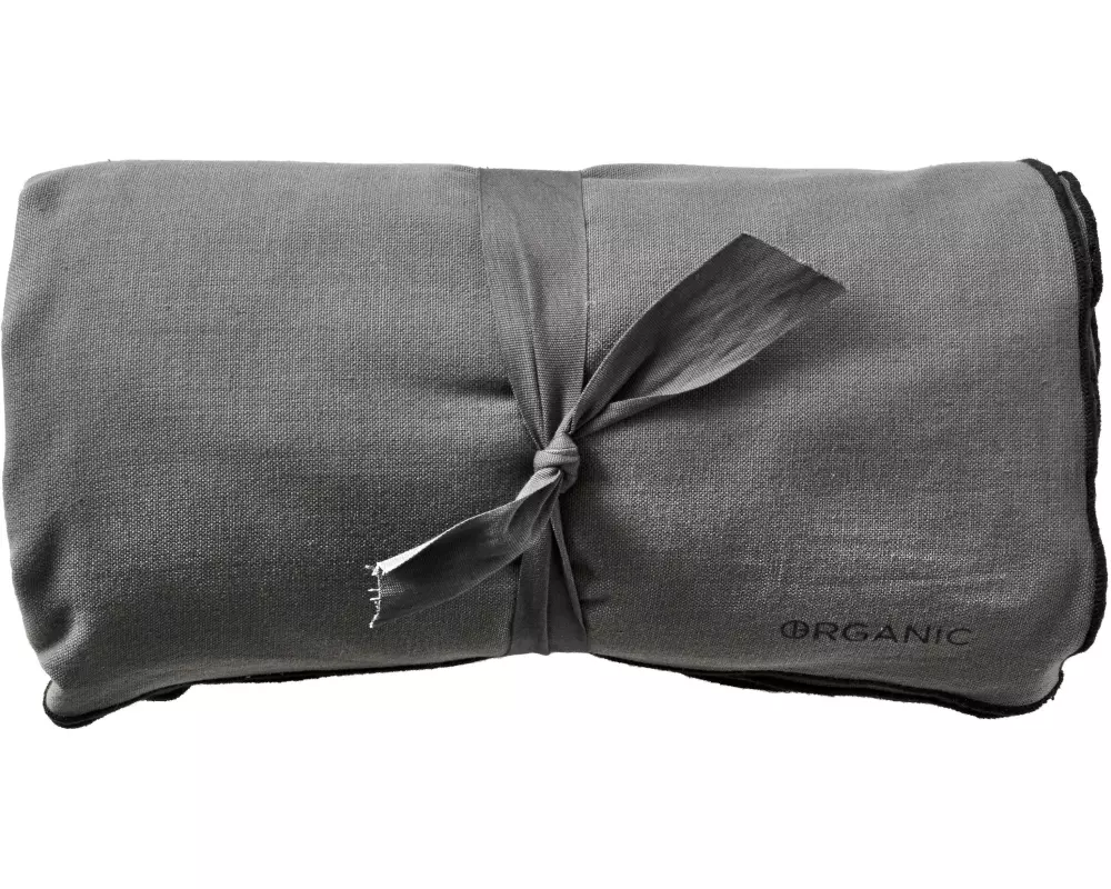 Södahl Tischdecke Organic 140 cm x 2.5 m, Grau/Schwarz