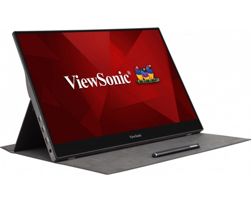 Viewsonic TD1655 PC Flachbildschirm 39,6 cm (15.6") 1920 x 1080 Pixel Full HD LED Touchscreen Multi-Nutzer Schwarz, Silber