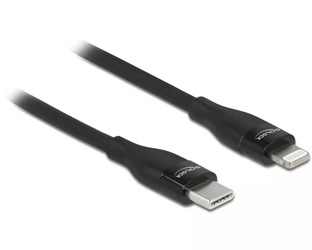 Delock USB-Kabel USB-C - Lightning 1 m, Schwarz