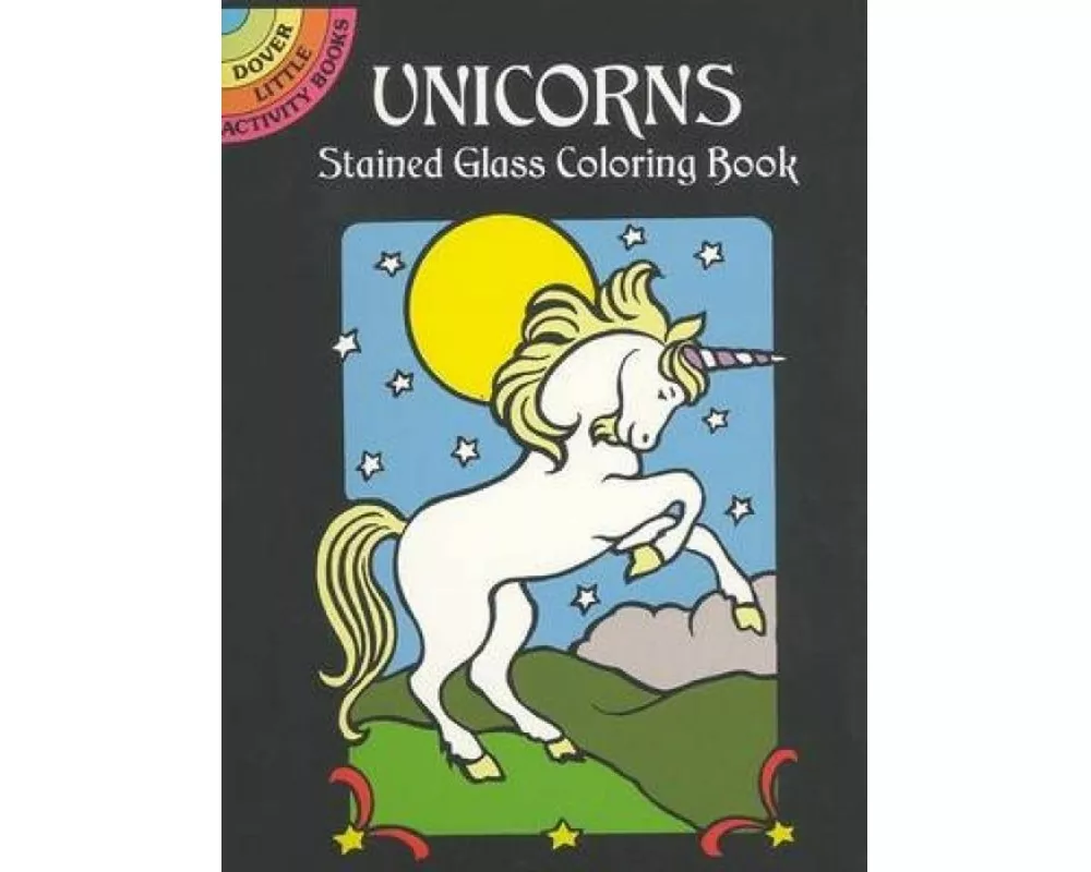 Unicorns Stained Glass Colouring Book