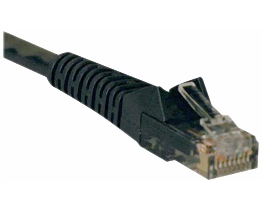 EATON TRIPPLITE Cat6, Gigabit, Snagless, Molded, UTP Ethernet Cable, RJ45, M/M, Black, 10ft. 3.05m