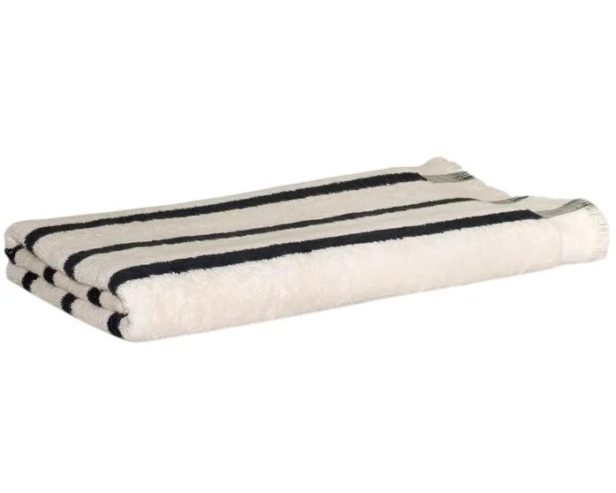 Möve Wellness Blockstreifen 80 x 200 cm, Beige/Dunkelgrau