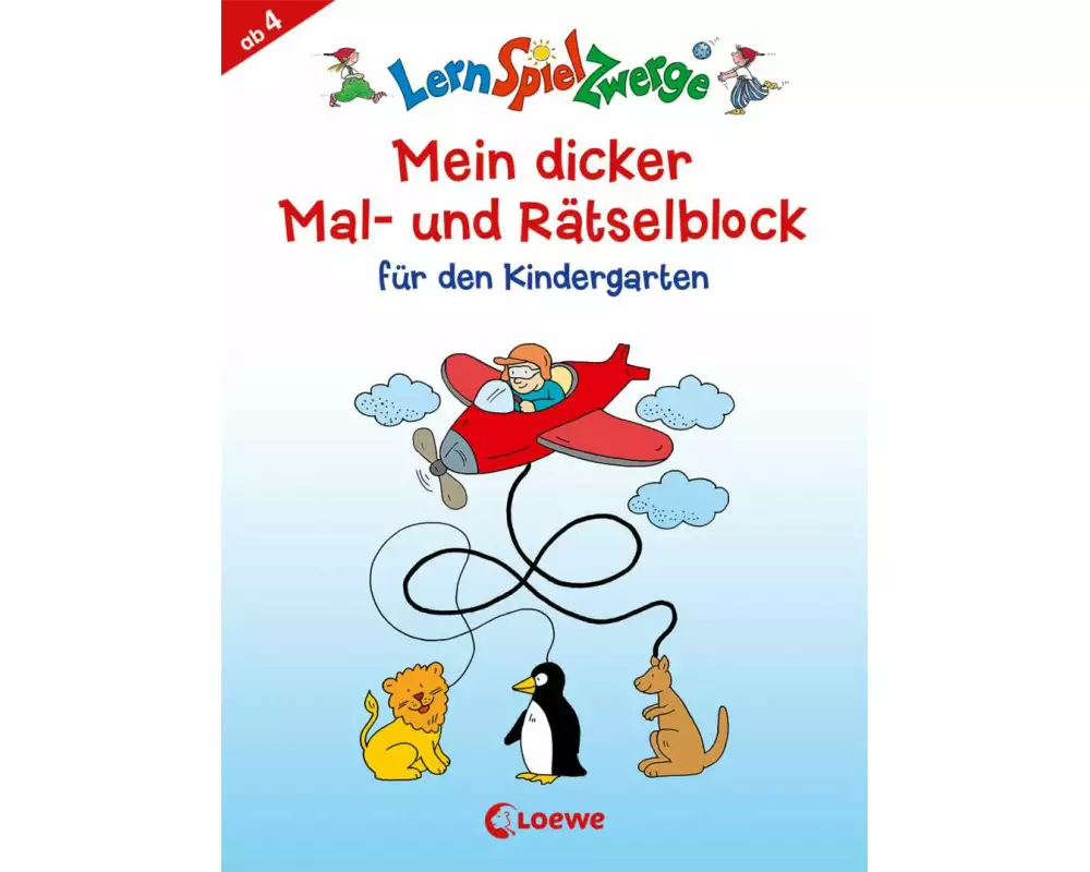 LernSpielZwerge - Mein dicker Mal- und Rätselblock für den Kindergarten