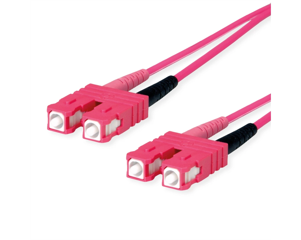 TELEGÄRTNER LWL Rangierkabel 2x G50/125 OM4, 1x SC Duplex - 1x SC Duplex, violett, 3 m