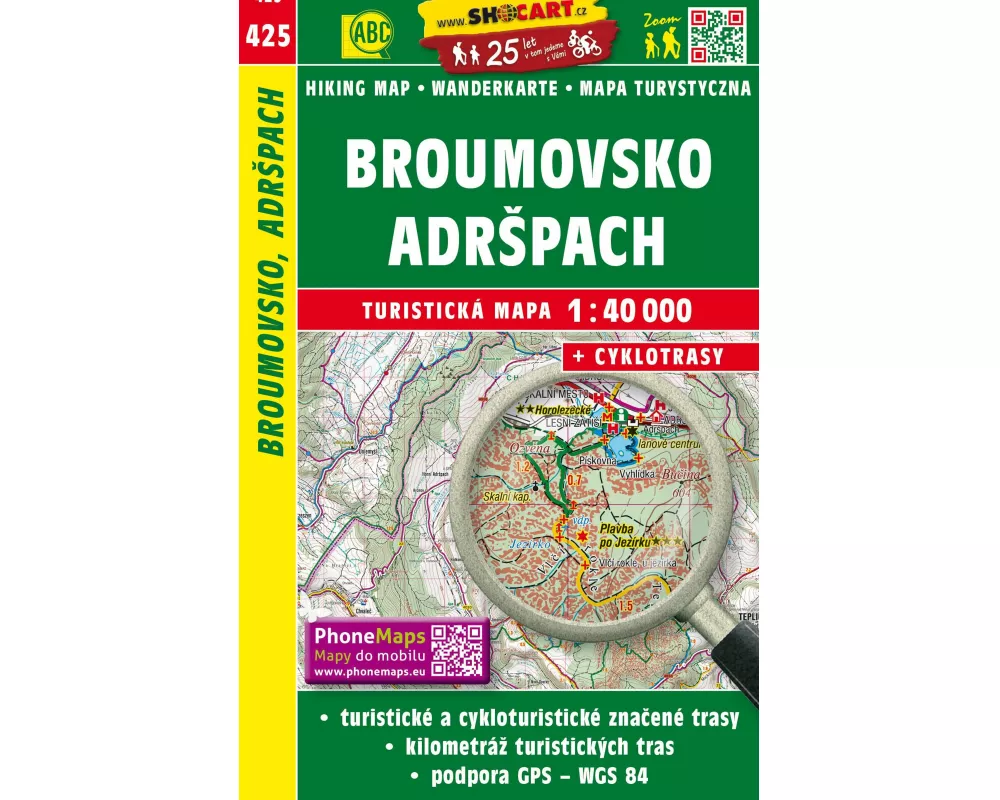 Wanderkarte Tschechien Broumovsko, Adrspach 1 : 40 000