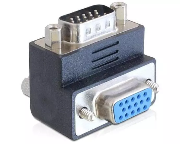 Delock Winkeladapter 90°, m-f VGA - VGA