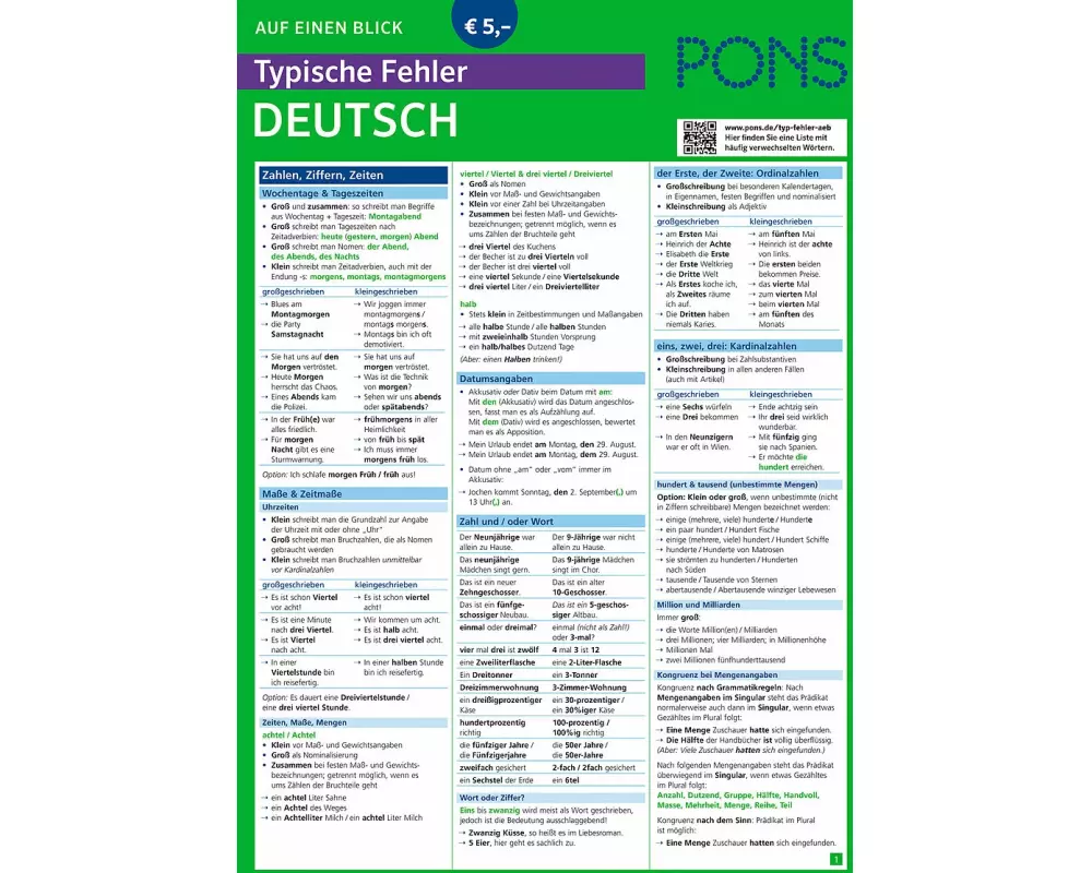 PONS Typische Fehler auf einen Blick Deutsch
