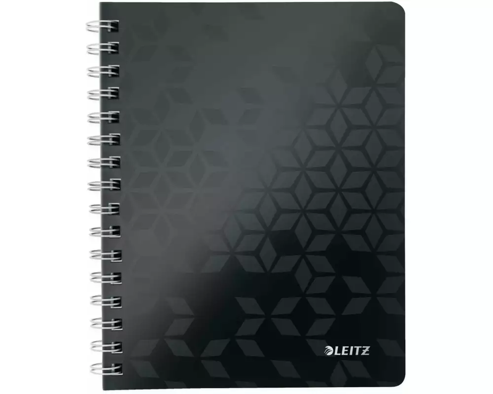Leitz Notizheft WOW College A5, Kariert, Schwarz