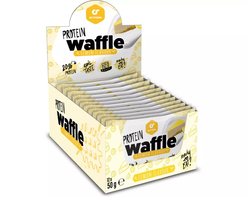 Go Fitness Nutrition Protein Waffle Box 12 x 50 g, Zitrone