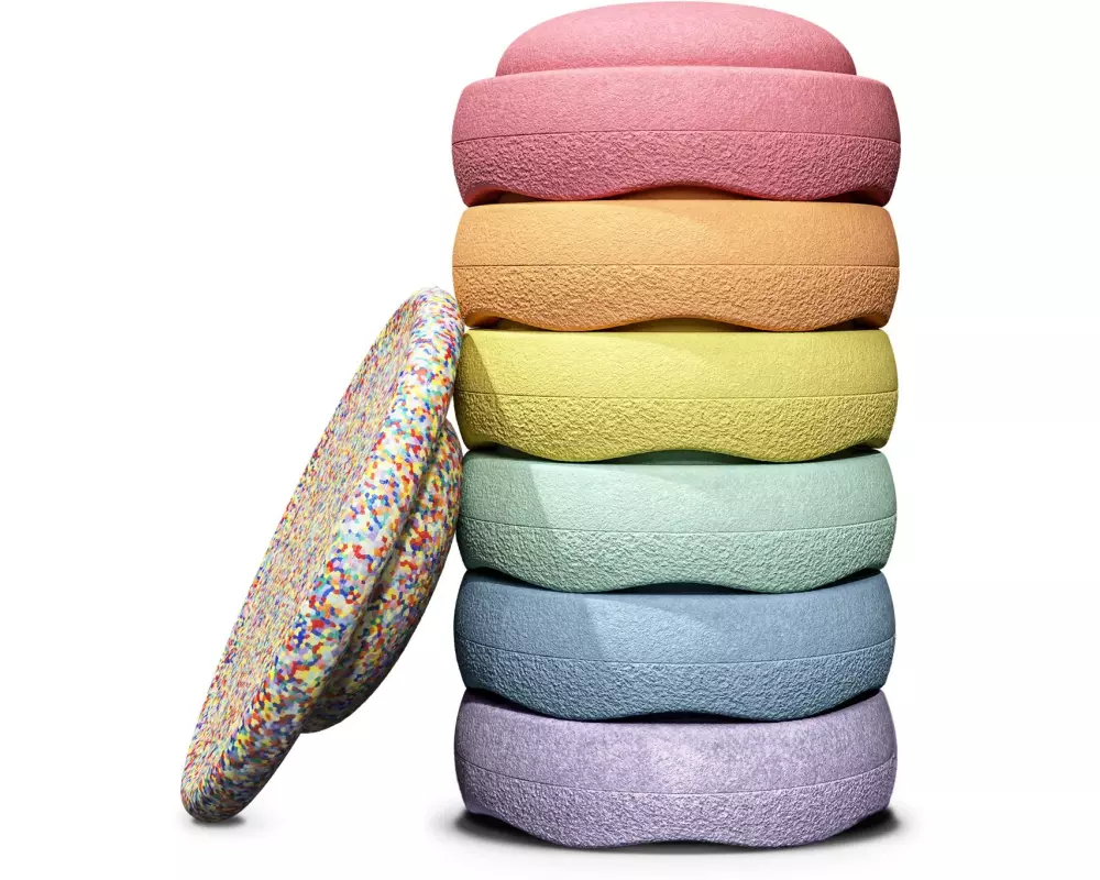 Stapelstein Beschäftigungsspielzeug Rainbow Set Pastel
