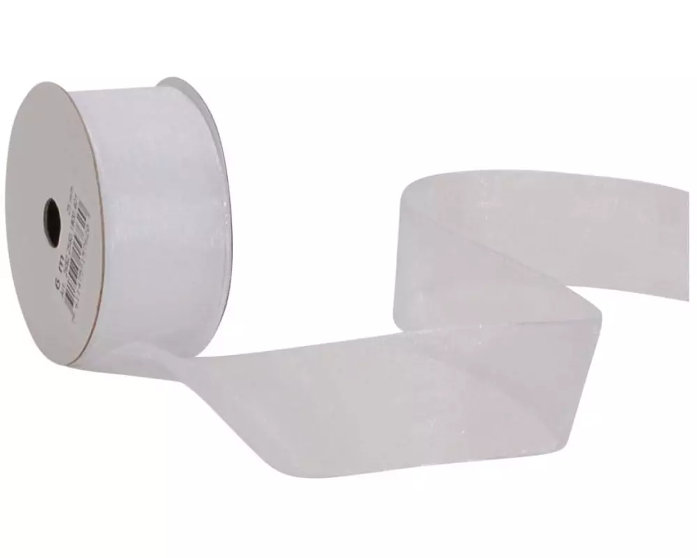 Spyk Organzaband Organsa 25 mm x 6 m, Weiss