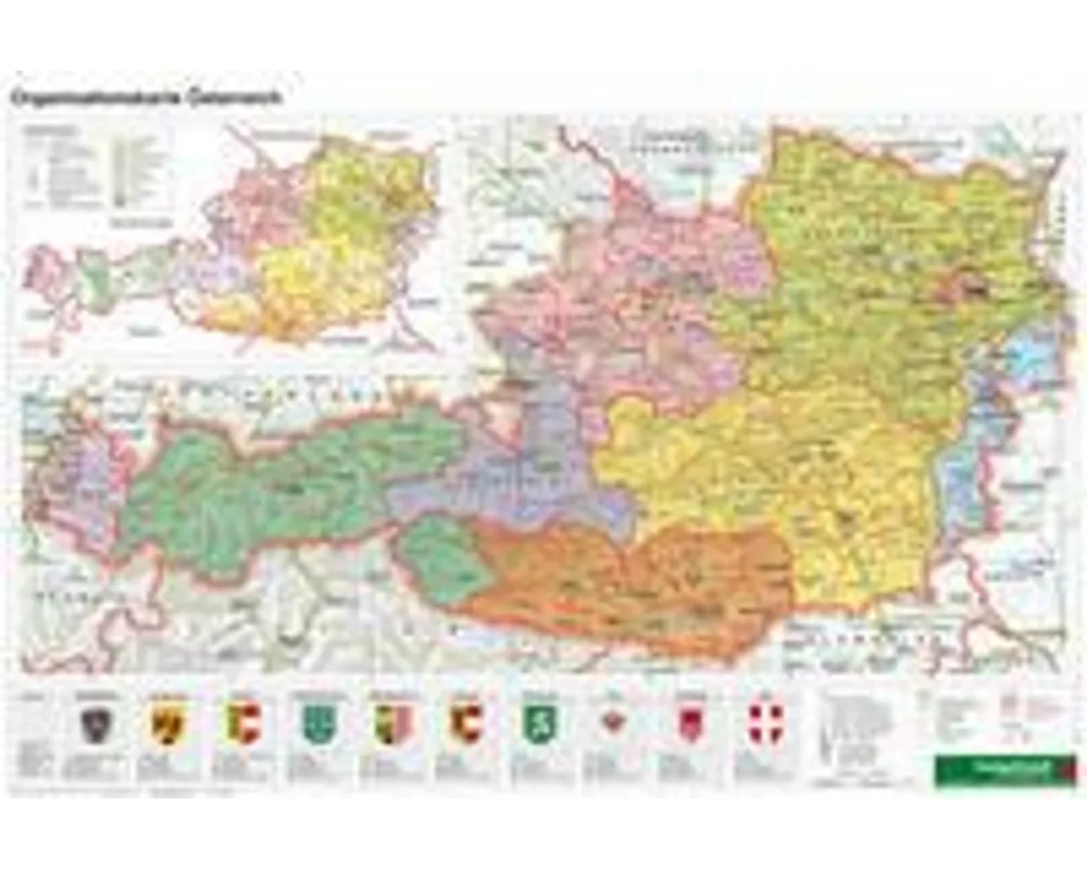 Österreich Organisation - A3, Planokarte 1:1.300.000