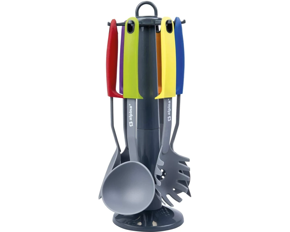 alpina Küchenutensilien mit Ständer Mehrfarbig
